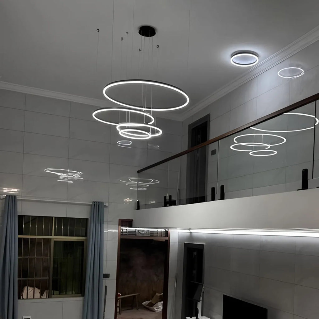 Sleek Ring Chandelier Wireless Ceiling Light With Built In LED