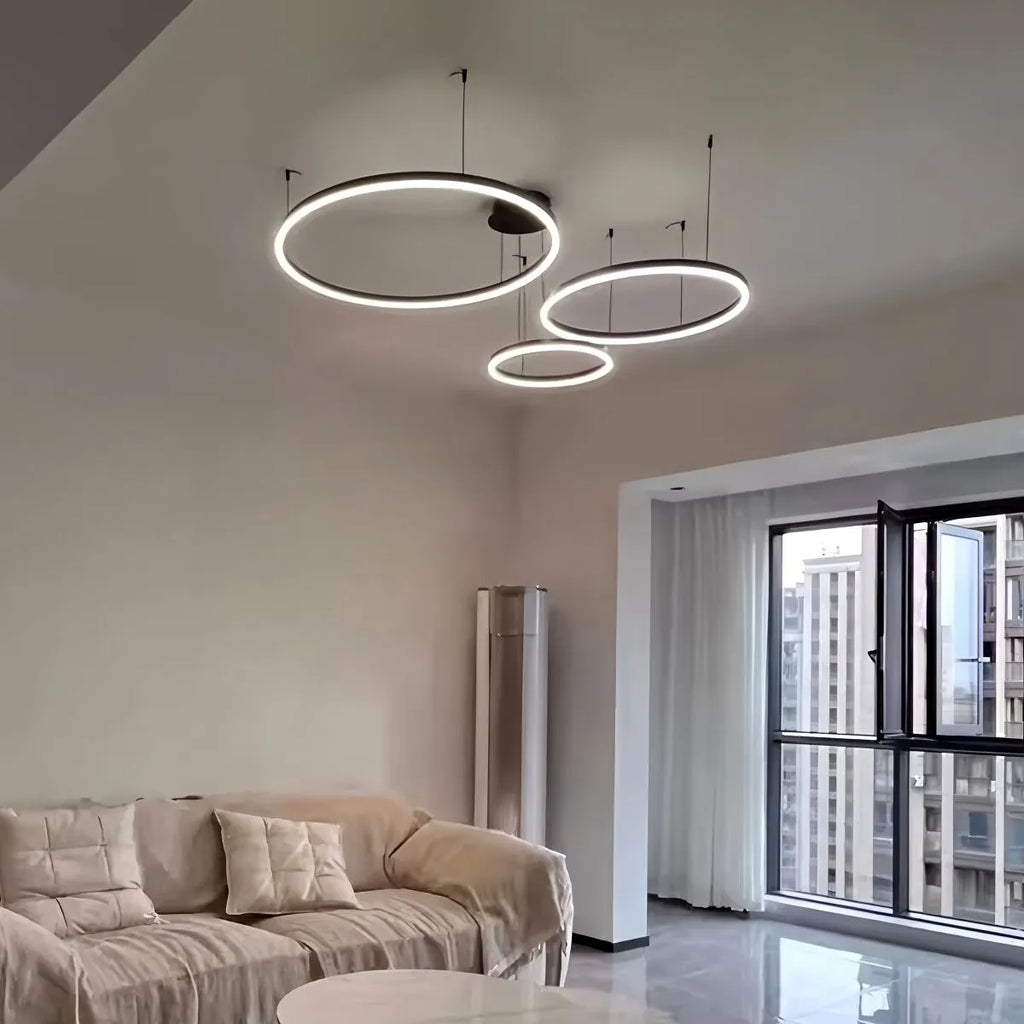 Sleek Ring Chandelier Wireless Ceiling Light With Built In LED
