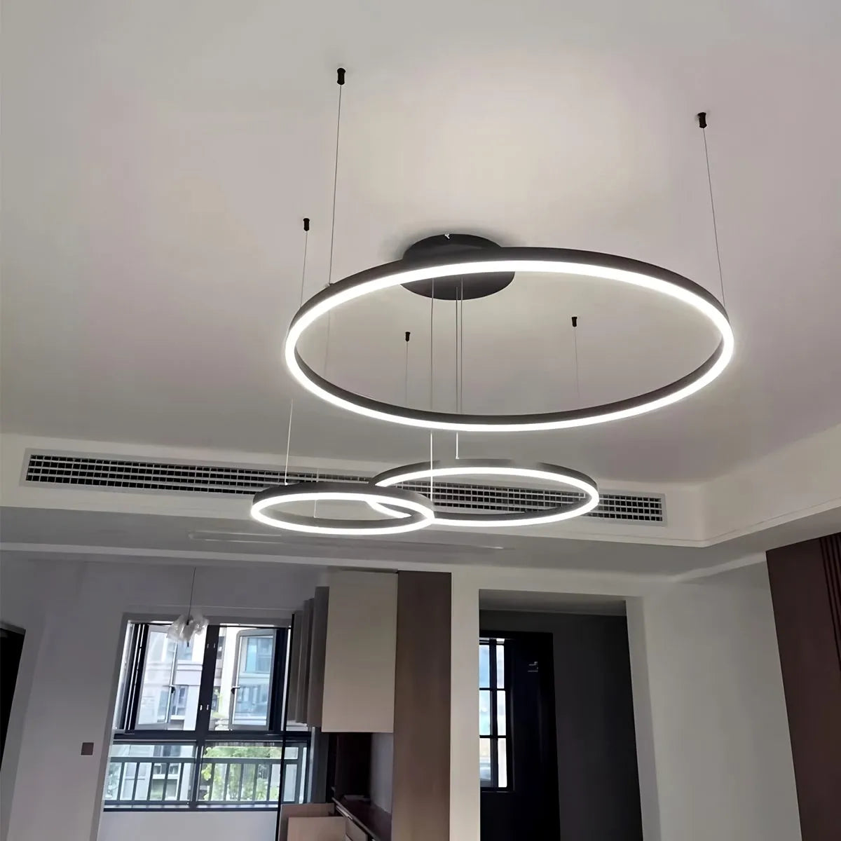 Sleek Ring Chandelier Wireless Ceiling Light With Built In LED