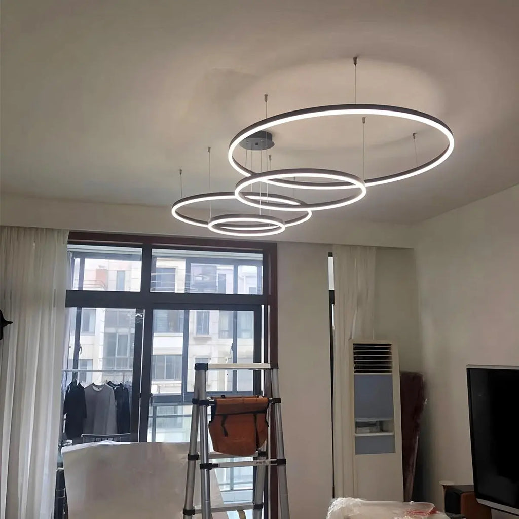 Sleek Ring Chandelier Wireless Ceiling Light With Built In LED