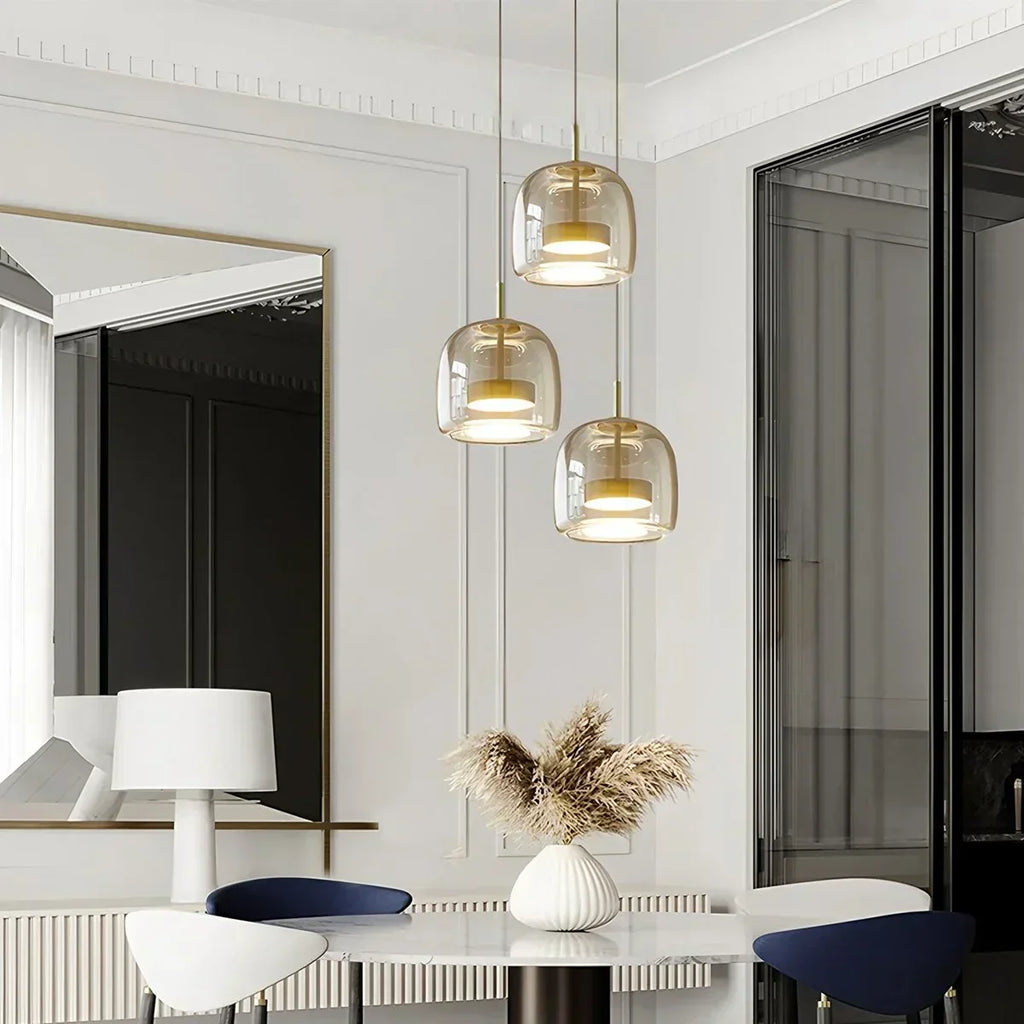 Morden Modern Glass Pendant Fixture For Dining Room