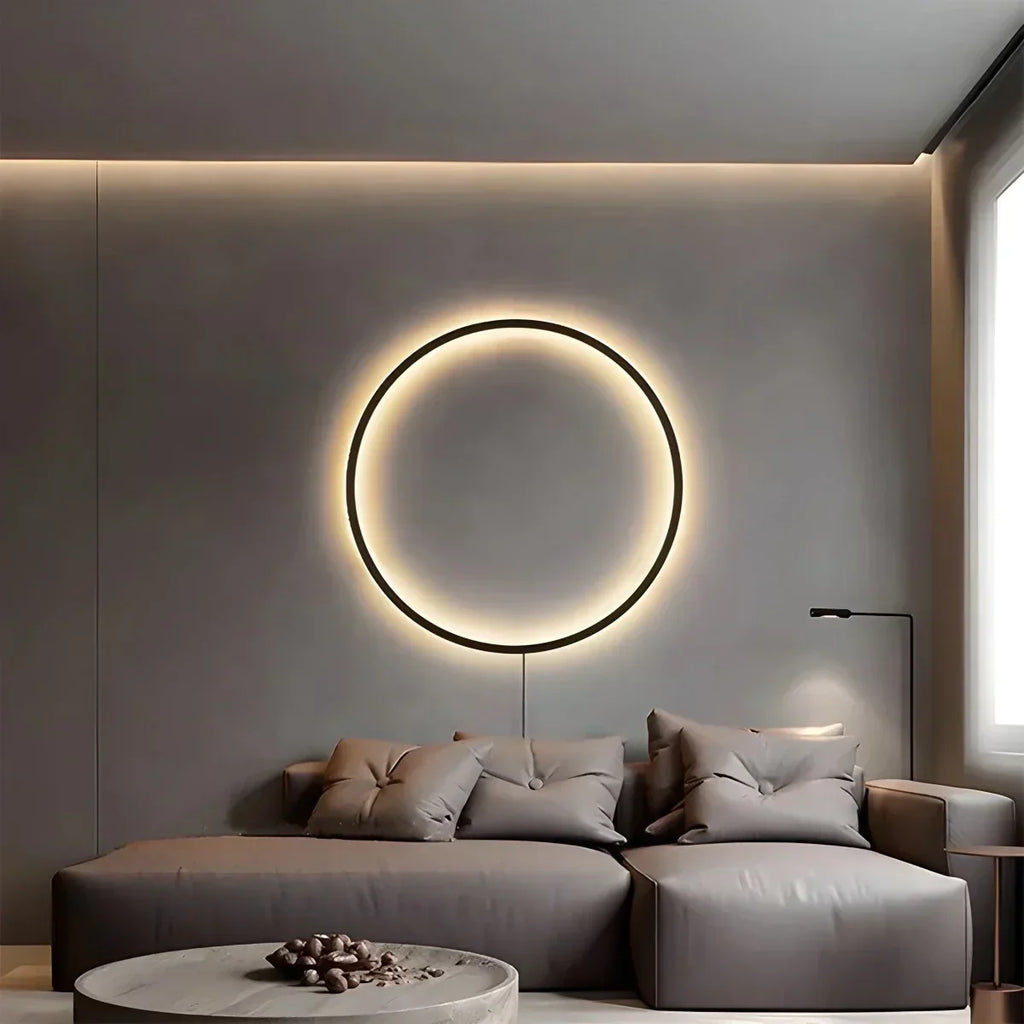 Circular LED Wall Light With Round Ring Design For Living Room