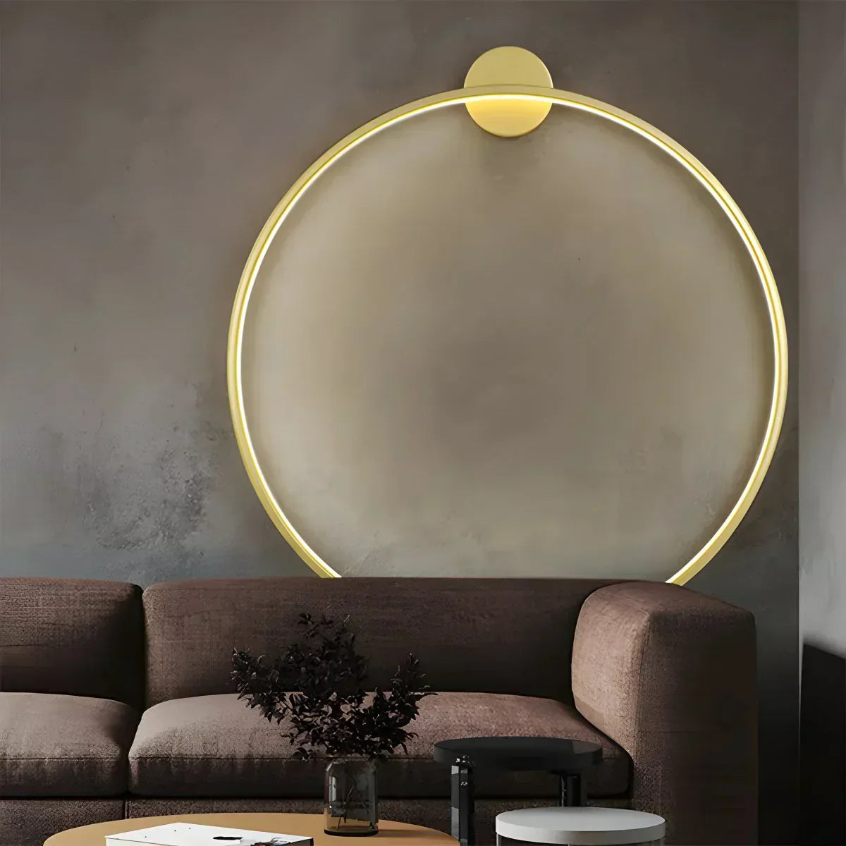 Circular LED Wall Light With Round Ring Design For Living Room