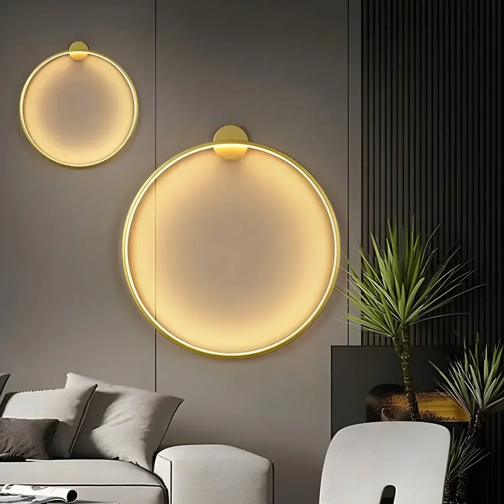 Circular LED Wall Light With Round Ring Design For Living Room