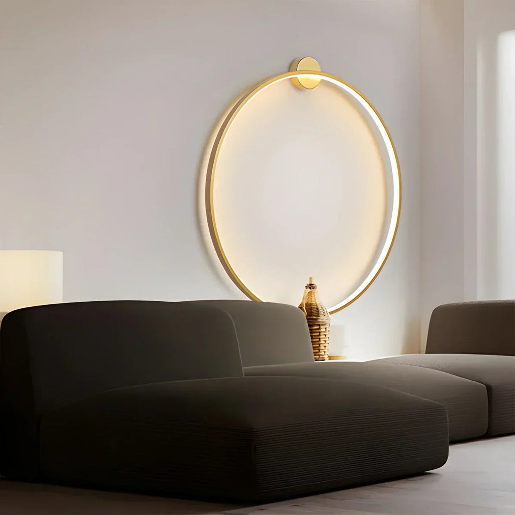 Circular LED Wall Light With Round Ring Design For Living Room