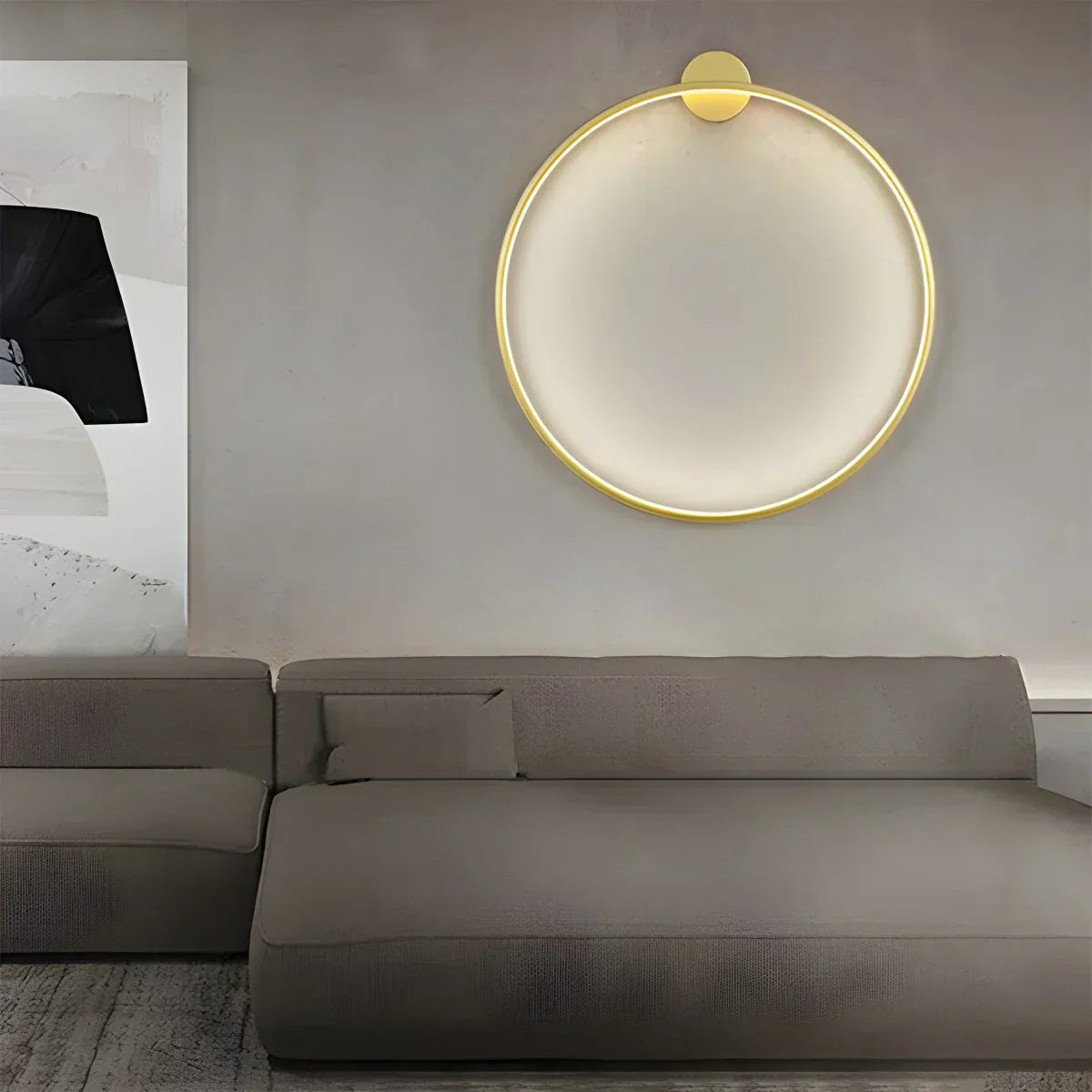 Circular LED Wall Light With Round Ring Design For Living Room