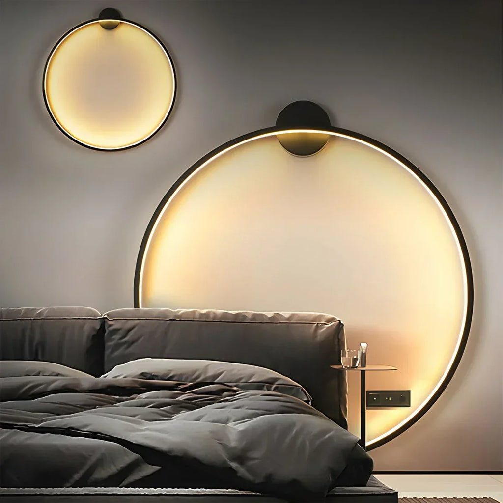 Circular LED Wall Light With Round Ring Design For Living Room