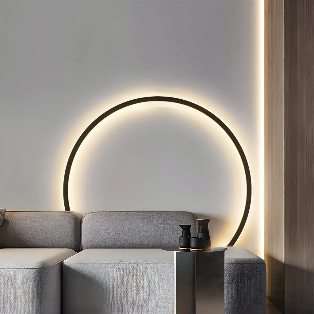 Circular LED Wall Light With Round Ring Design For Living Room