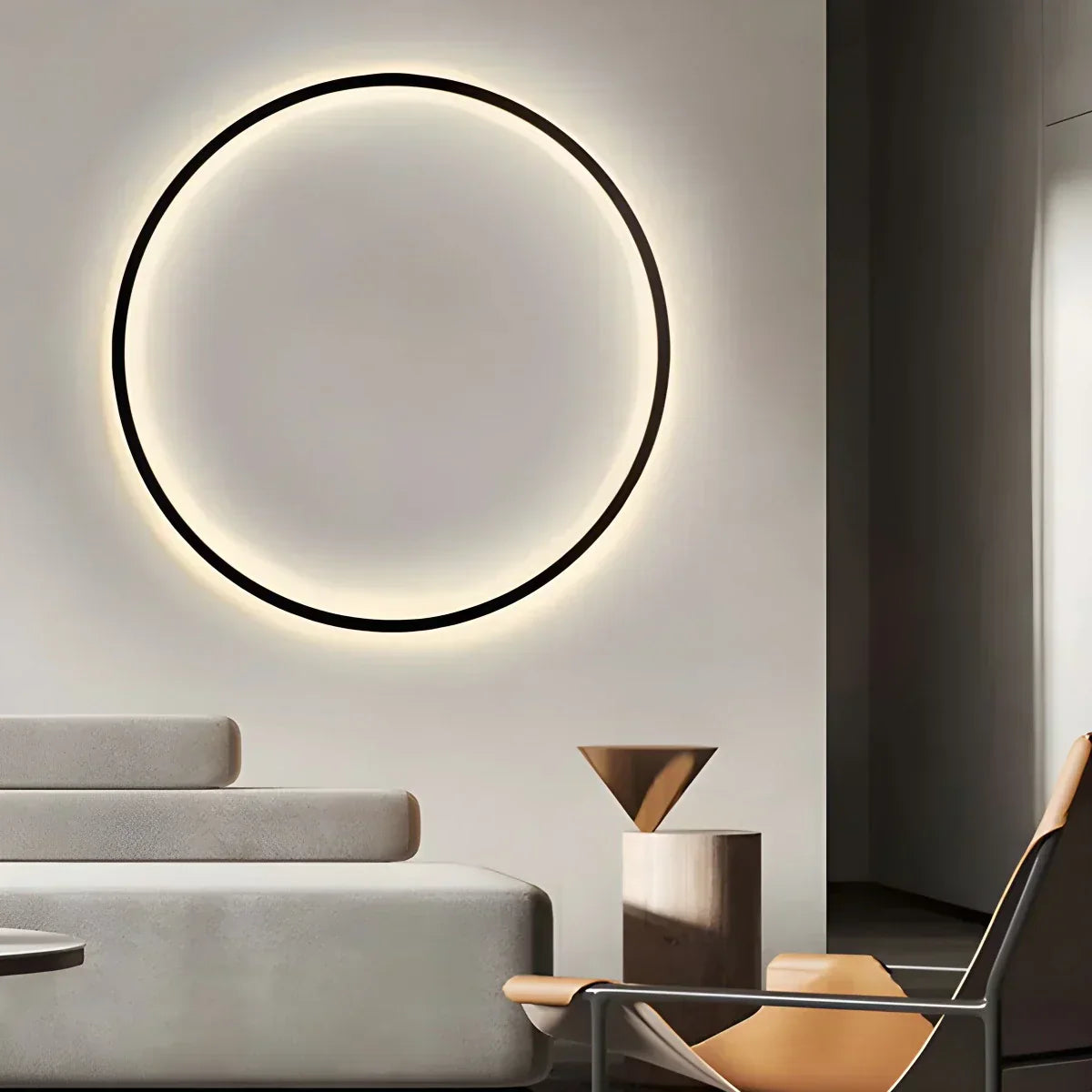 Circular LED Wall Light With Round Ring Design For Living Room