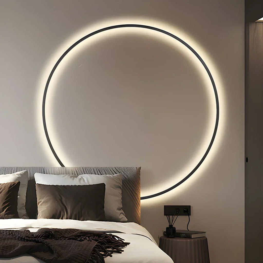 Circular LED Wall Light With Round Ring Design For Living Room