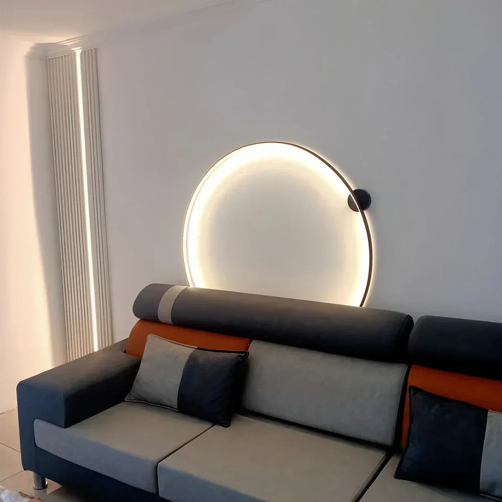 Circular LED Wall Light With Round Ring Design For Living Room