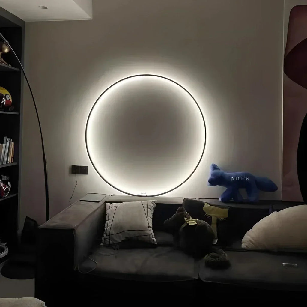 Circular LED Wall Light With Round Ring Design For Living Room