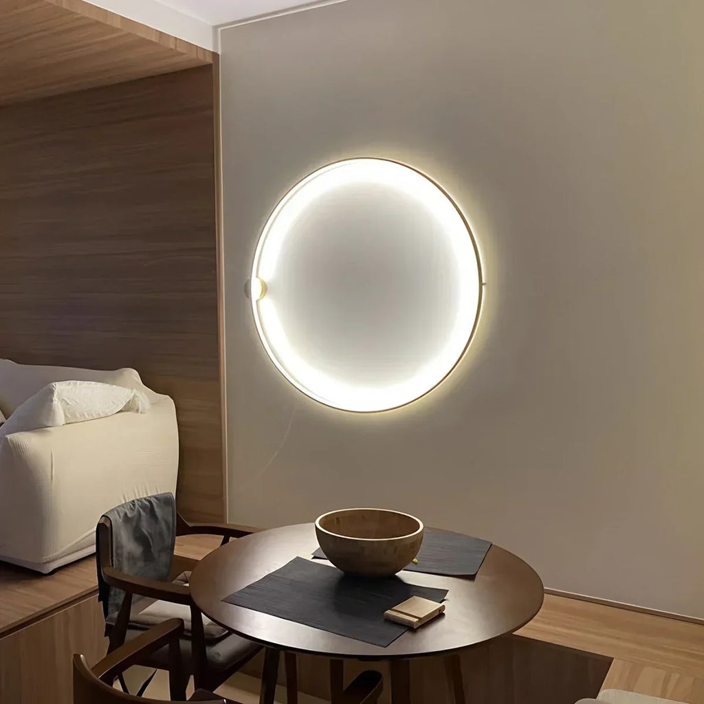 Circular LED Wall Light With Round Ring Design For Living Room