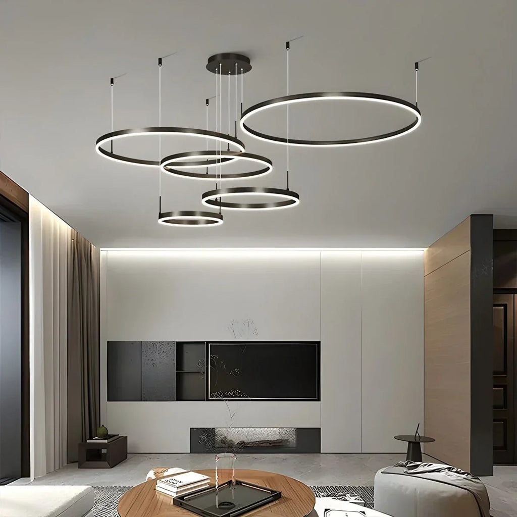 Sleek Ring Chandelier Wireless Ceiling Light With Built In LED