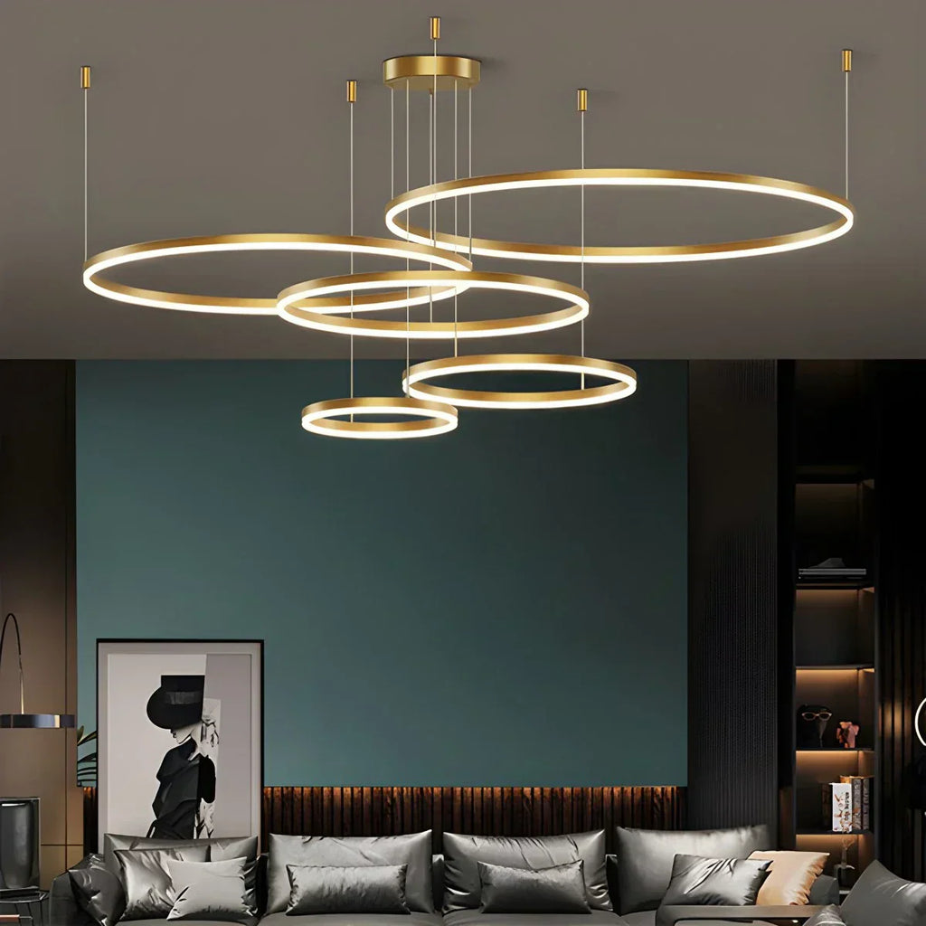 Sleek Ring Chandelier Wireless Ceiling Light With Built In LED