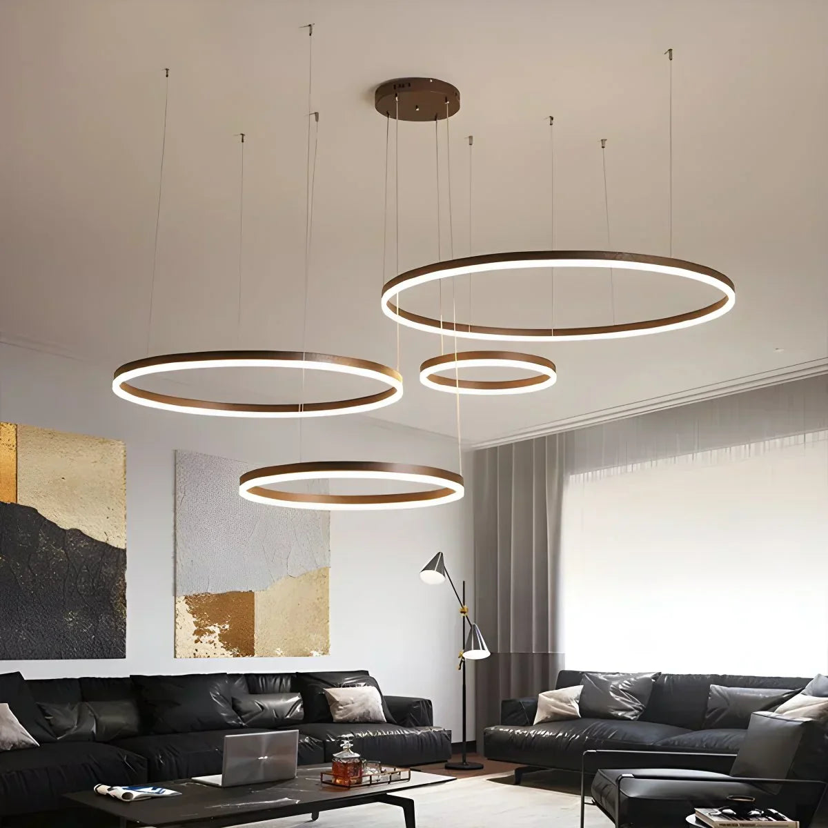 Sleek Ring Chandelier Wireless Ceiling Light With Built In LED