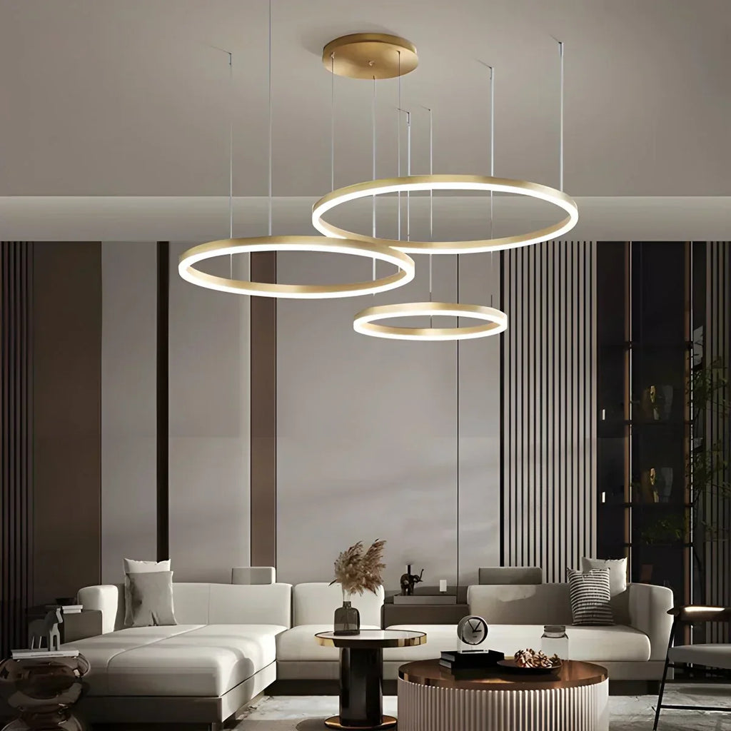 Sleek Ring Chandelier Wireless Ceiling Light With Built In LED