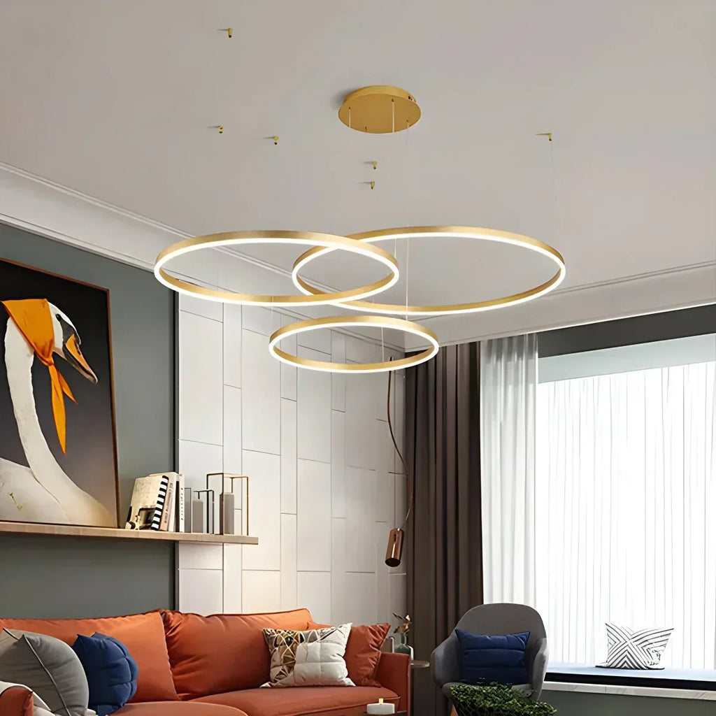 Sleek Ring Chandelier Wireless Ceiling Light With Built In LED