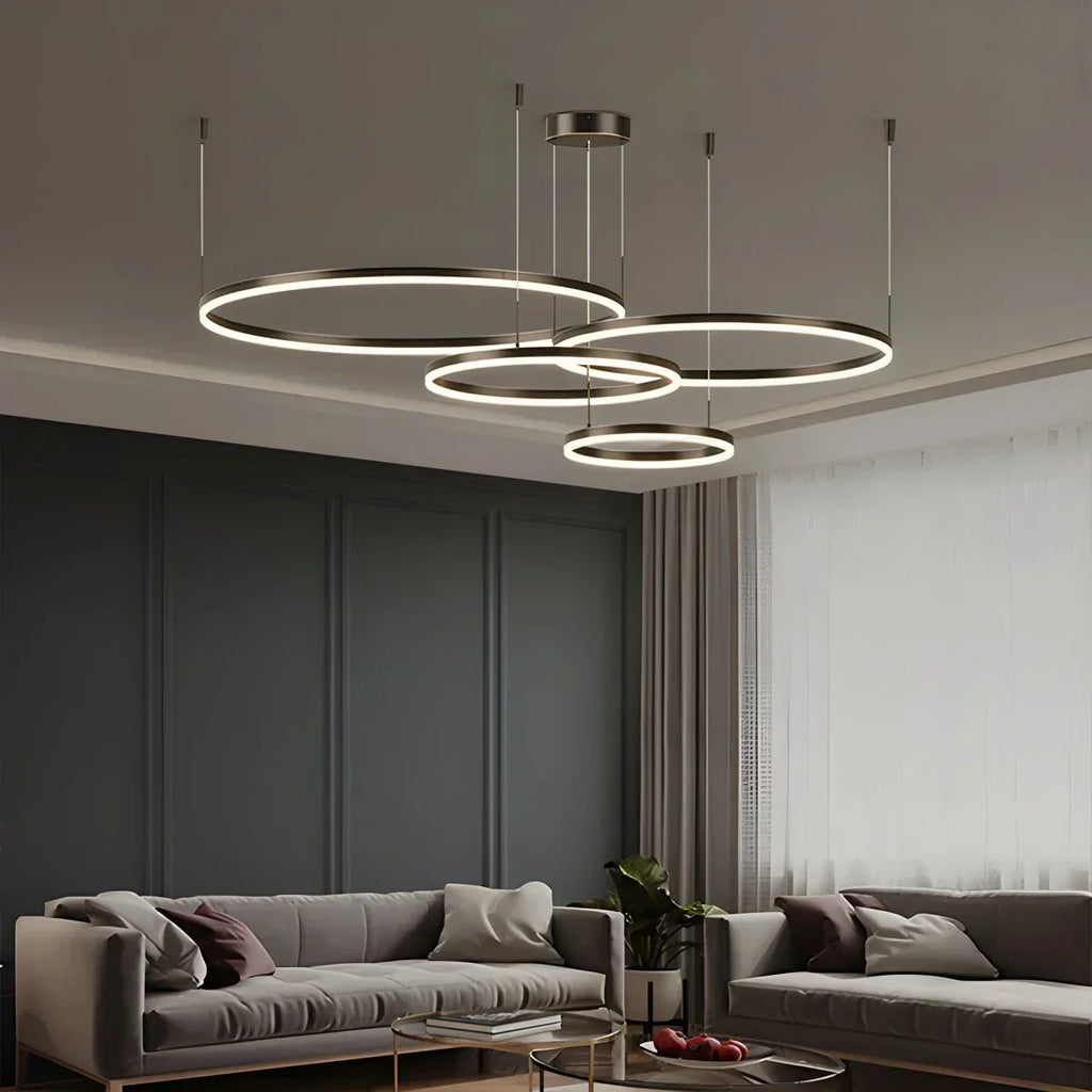 Sleek Ring Chandelier Wireless Ceiling Light With Built In LED