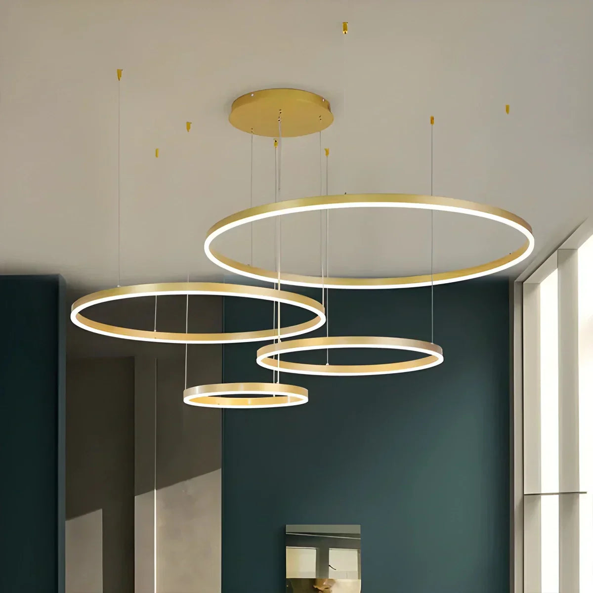 Sleek Ring Chandelier Wireless Ceiling Light With Built In LED