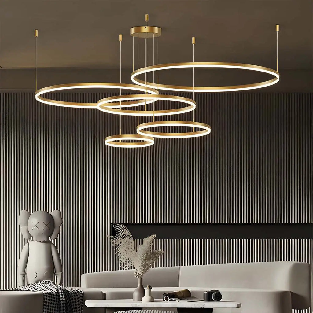 Sleek Ring Chandelier Wireless Ceiling Light With Built In LED