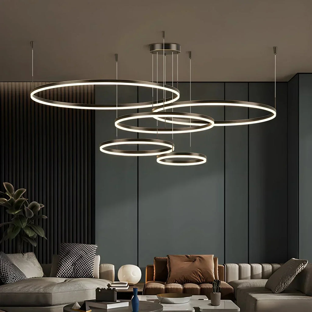 Sleek Ring Chandelier Wireless Ceiling Light With Built In LED