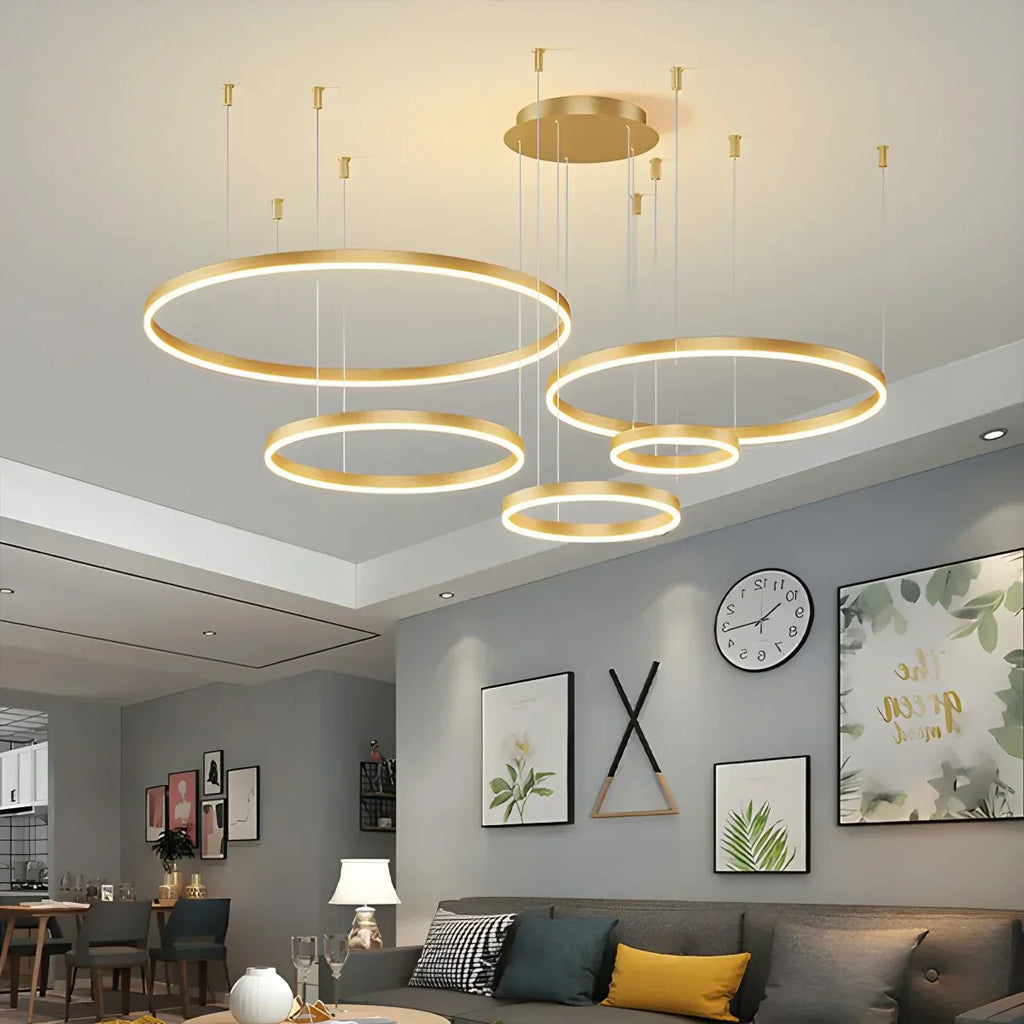 Sleek Ring Chandelier Wireless Ceiling Light With Built In LED