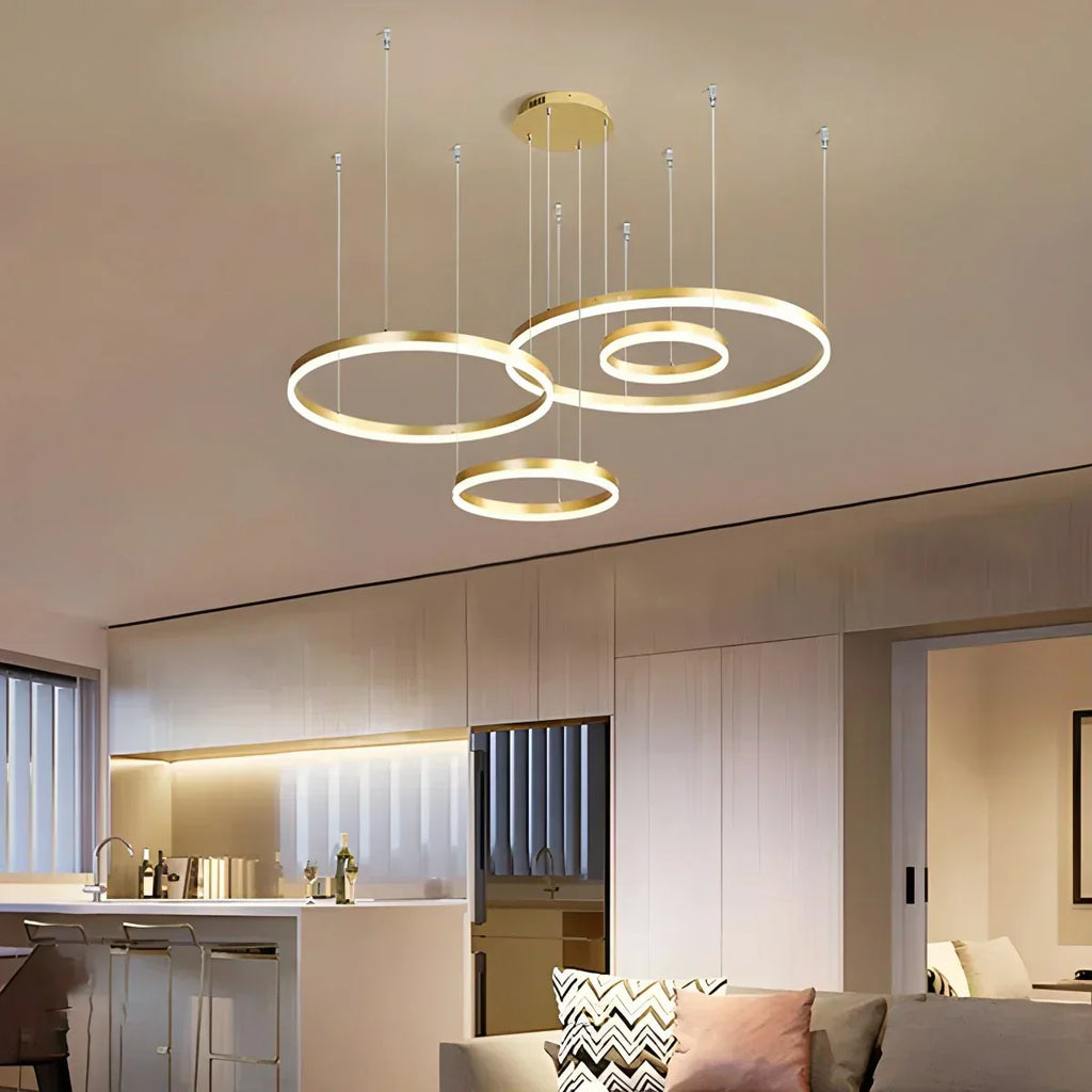 Sleek Ring Chandelier Wireless Ceiling Light With Built In LED