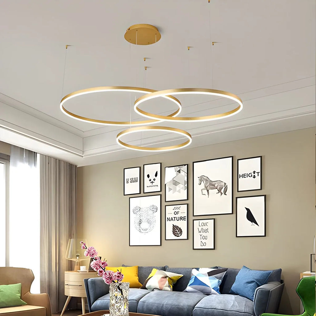 Sleek Ring Chandelier Wireless Ceiling Light With Built In LED