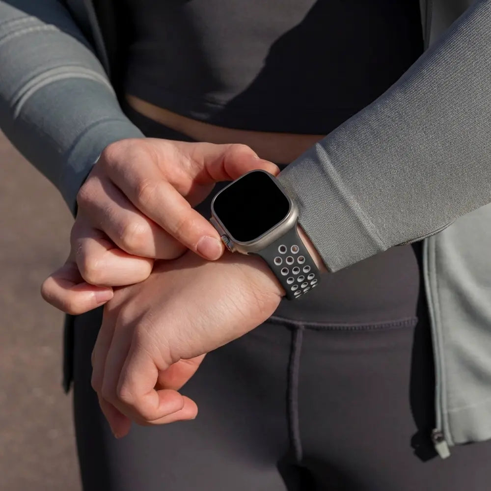 Apple Watch Sport Strap Black Grey Replacement Band