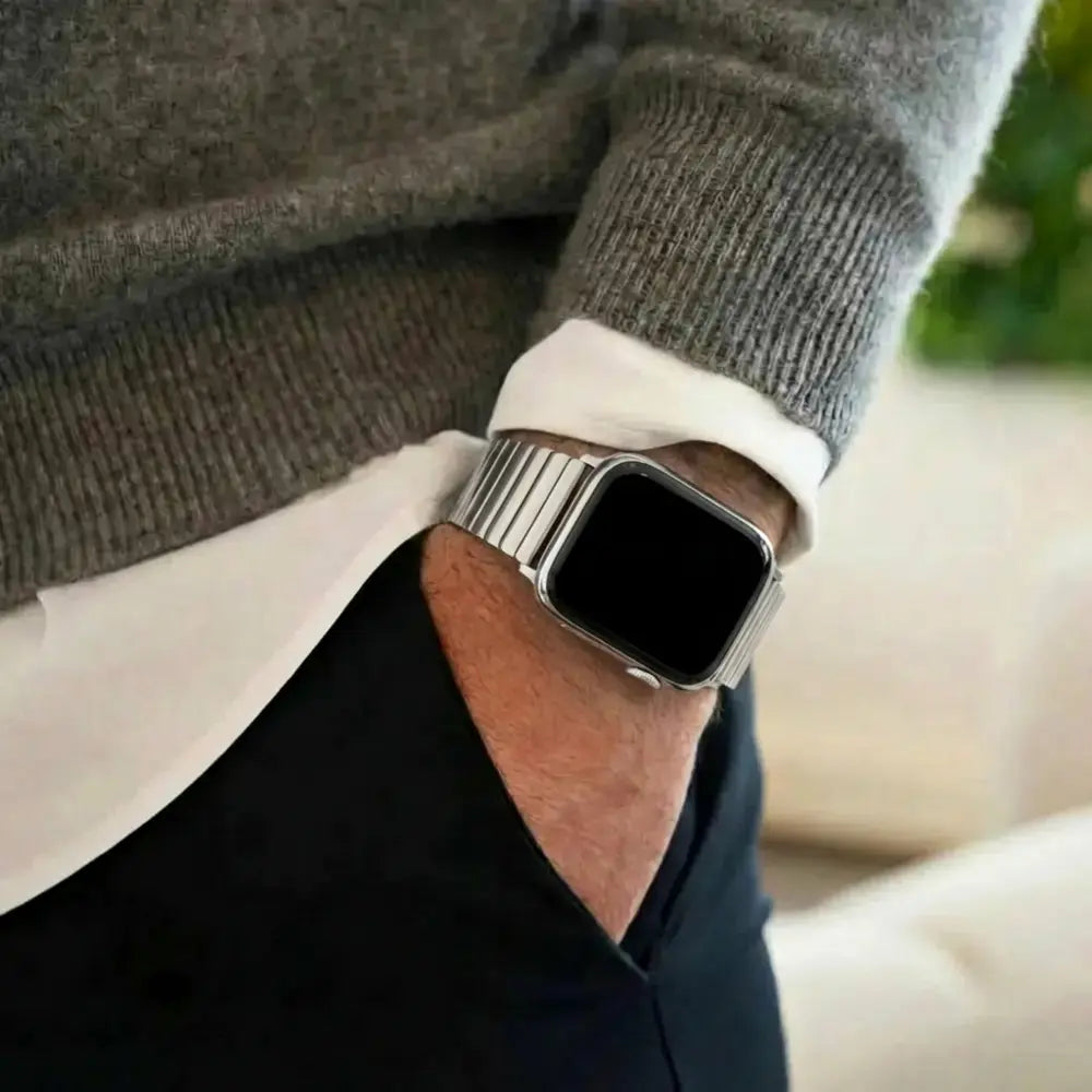 Apple Watch Silver Elastic Band Stainless Steel Band