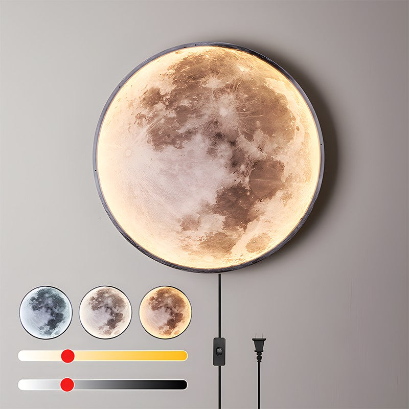 Celestial Moon and Earth Mural Wall Light With Soft LED Glow
