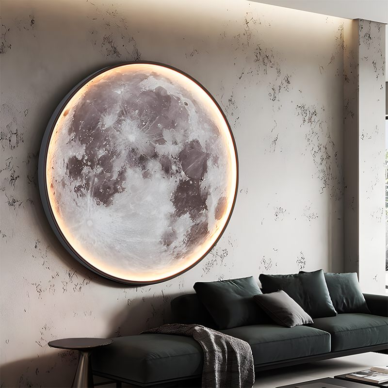 Celestial Moon and Earth Mural Wall Light With Soft LED Glow