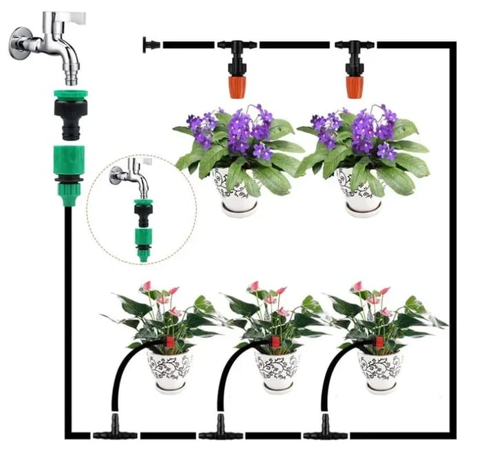 EcoFlow Automatic Drip System With Adjustable Nozzles For Lush Garden Watering