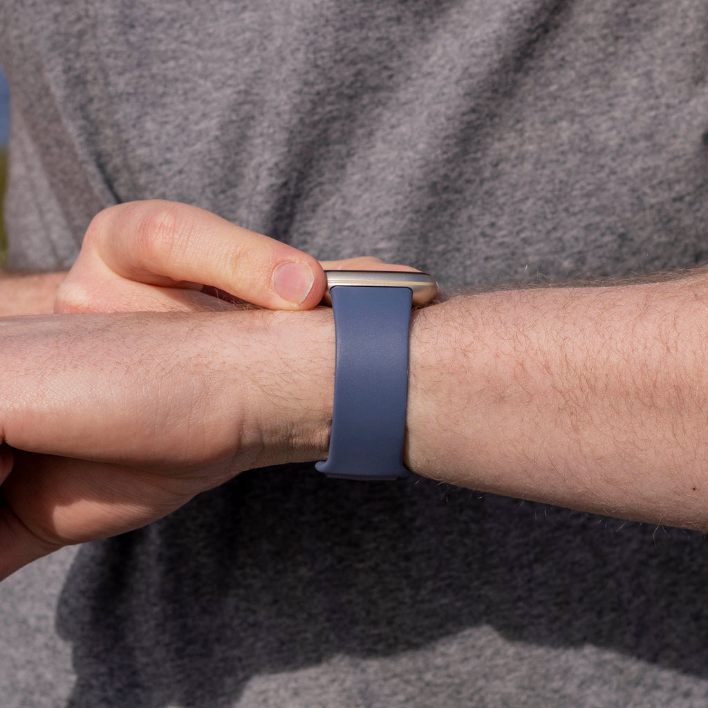 Durable Grey-Blue Silicone Strap for Fitbit Versa 3 Replacement Band