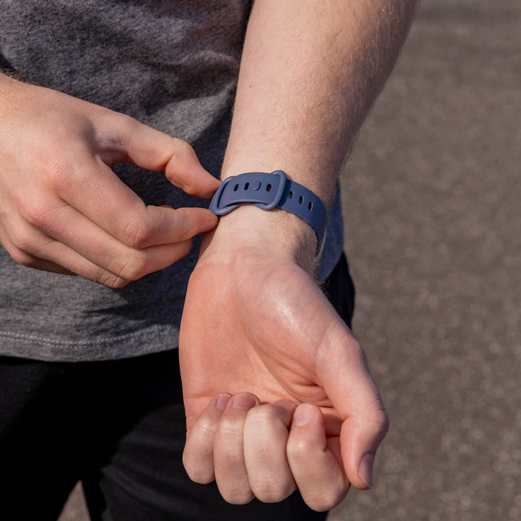 Durable Grey-Blue Silicone Strap for Fitbit Versa 3 Replacement Band