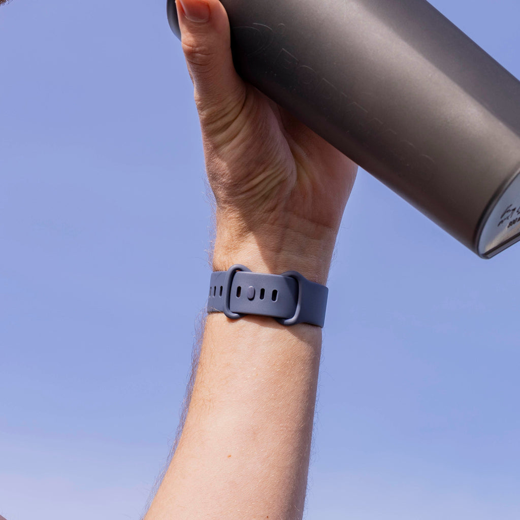 Durable Grey-Blue Silicone Strap for Fitbit Versa 3 Replacement Band