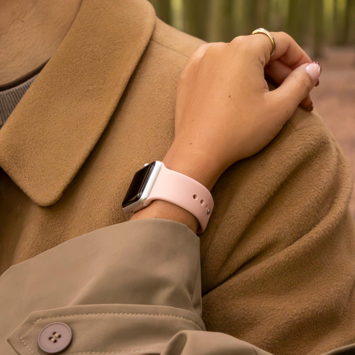 Baby Pink Silicone Strap For Apple Watch Color Coordinated Band