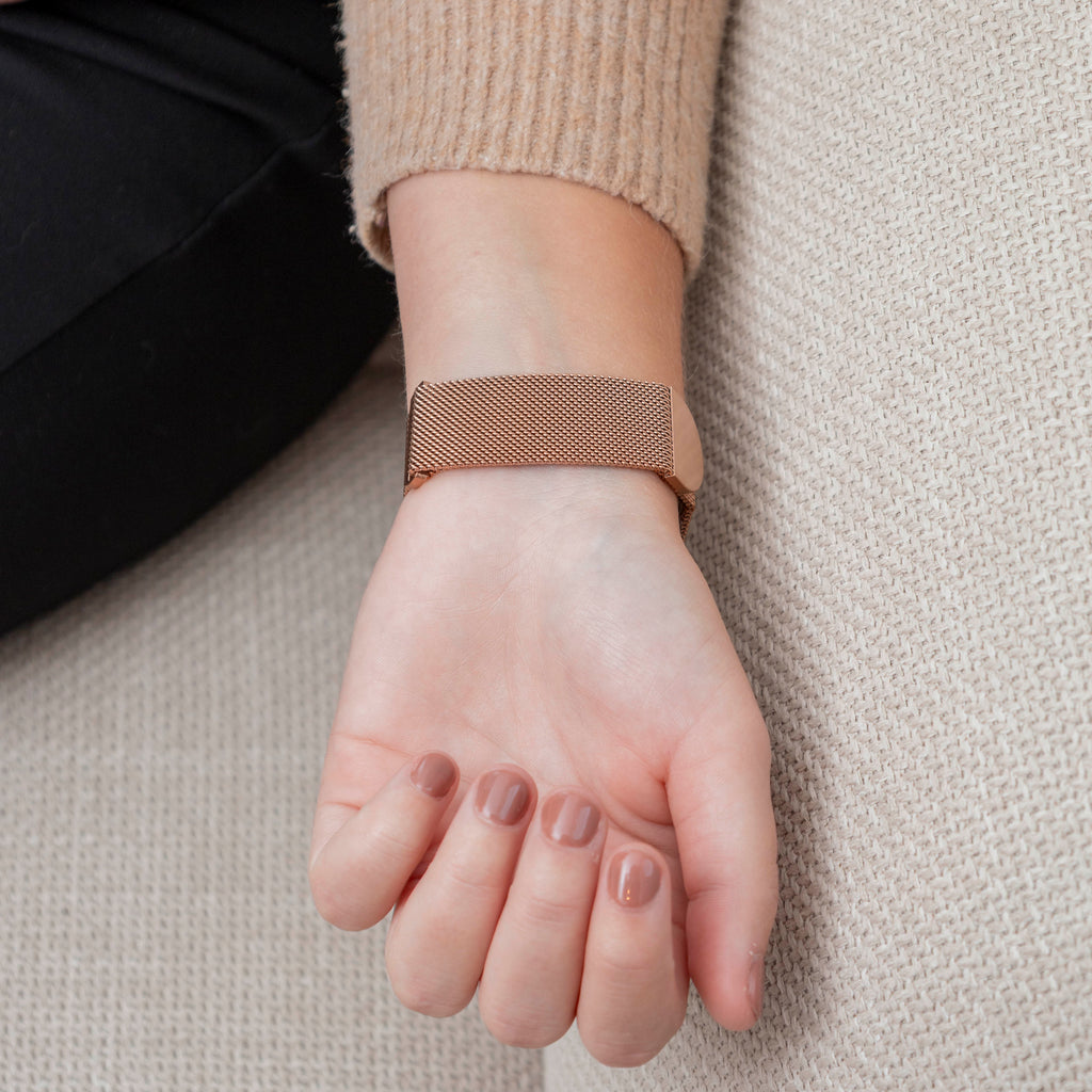 Milanese Strap For Fitbit Inspire 3 Rose Gold Edition