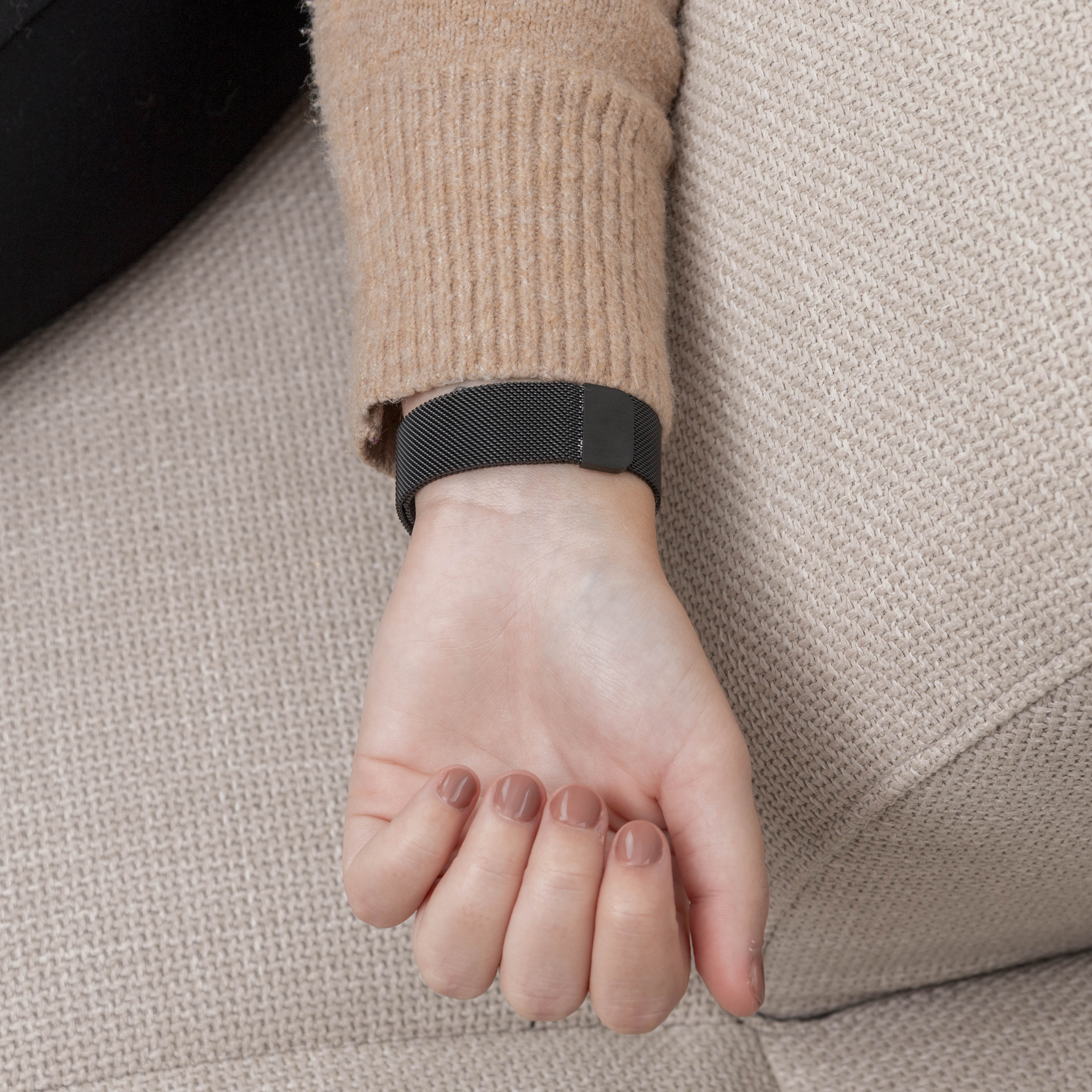Milanese Strap In Black For Inspire 3 Fitbit Accessory