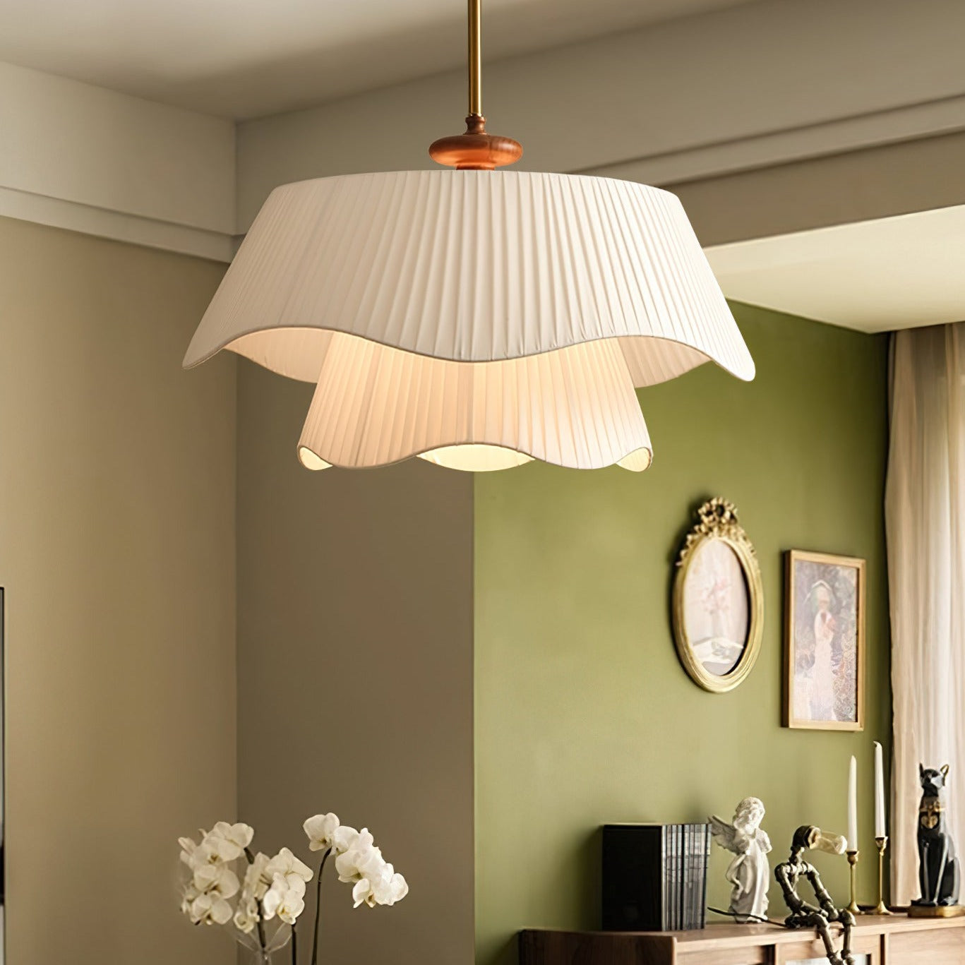 Avondale Modern Glass And Metal Pendant Light With Wood