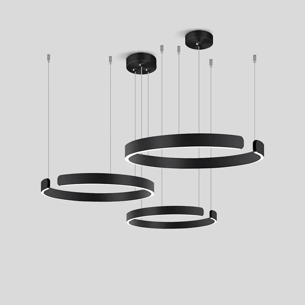 Sleek Circular LED Ring Chandelier For Living Room Decor