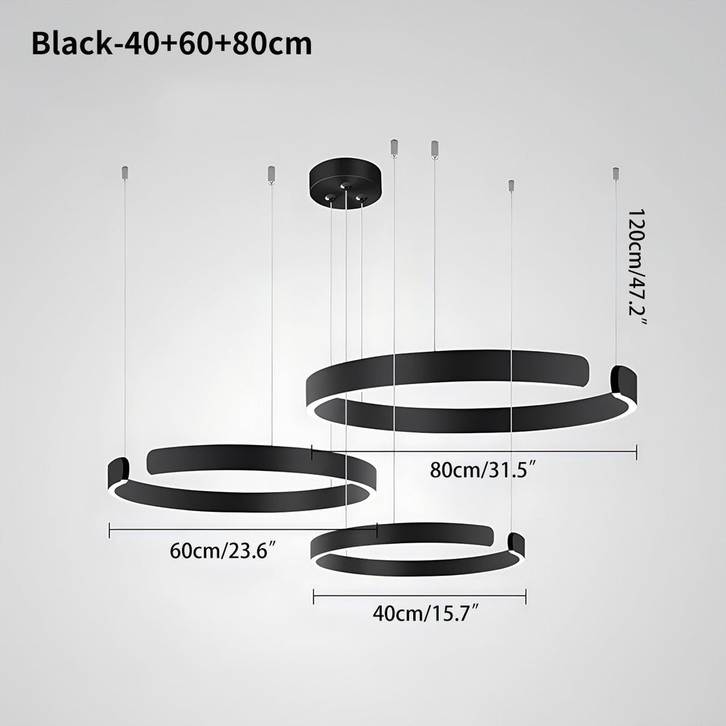 Sleek Circular LED Ring Chandelier For Living Room Decor