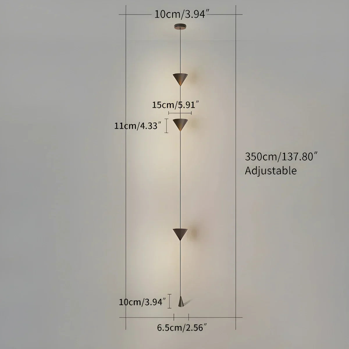 Cone Shaped Pendant Floor Lamp With Ambient LED Lighting