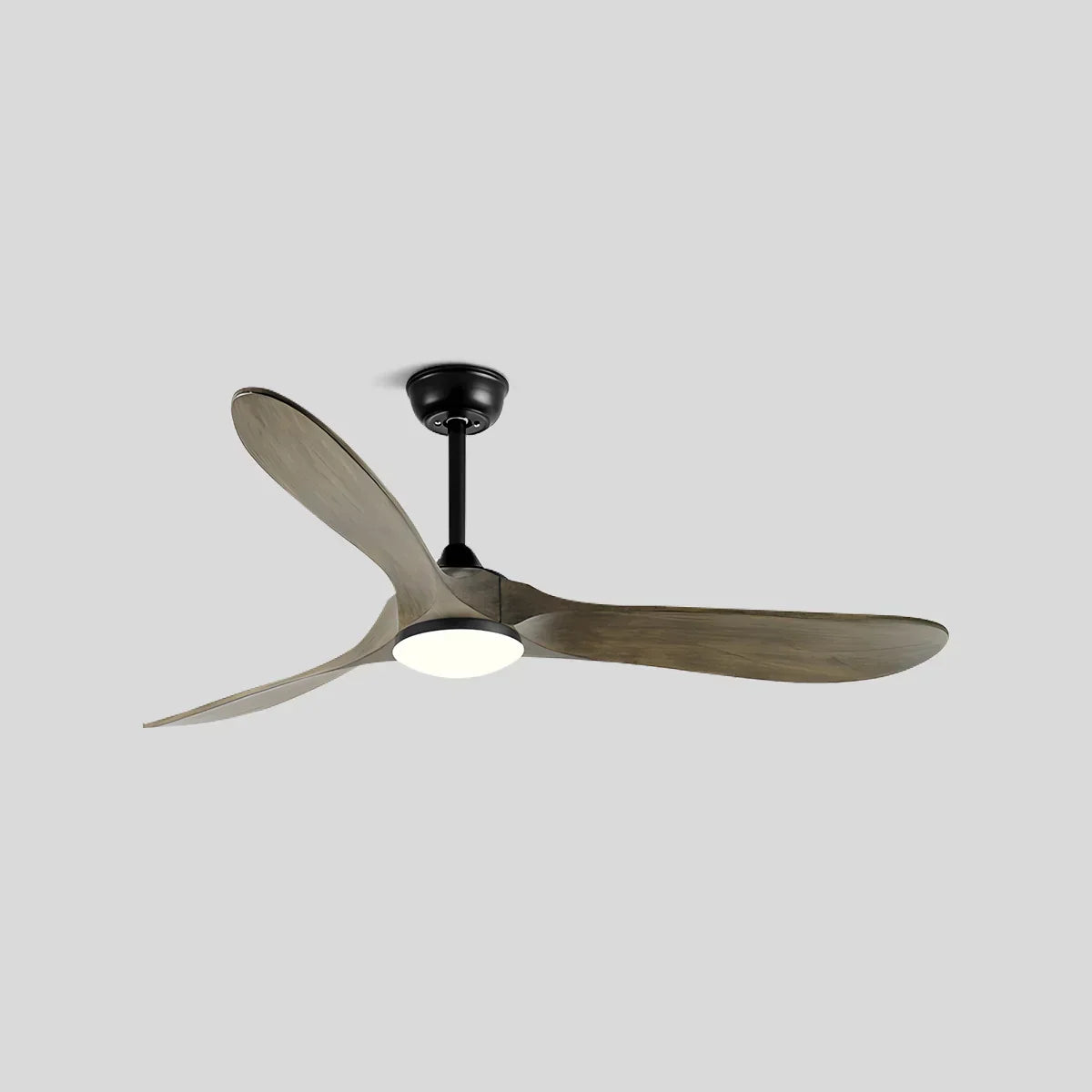 Three Solid Wood Blades Nordic Ceiling Fan With Light