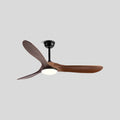 Three Solid Wood Blades Nordic Ceiling Fan With Light