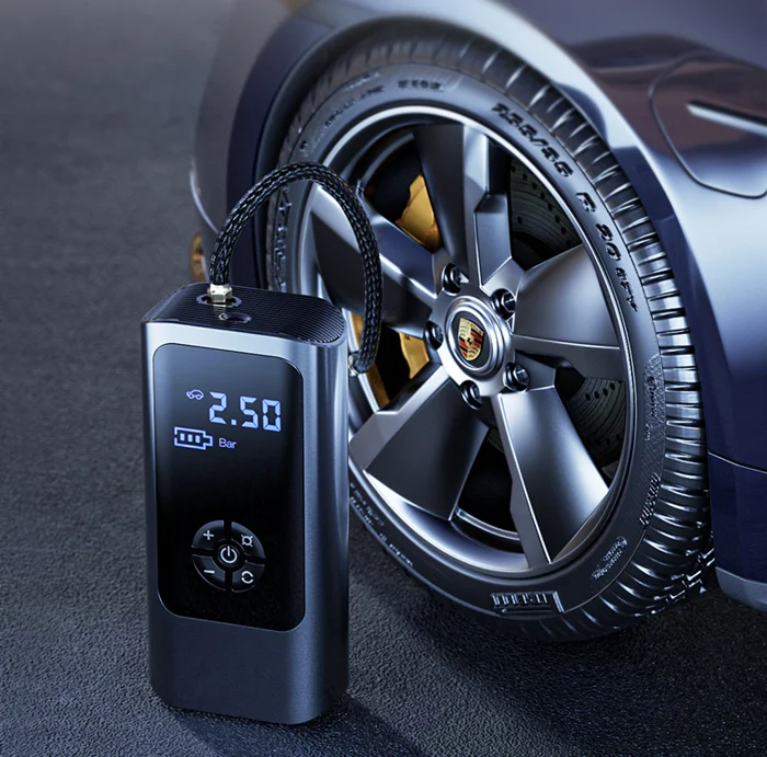 Dual-Power Inflator For Home And Travel, Compact Air Compressor