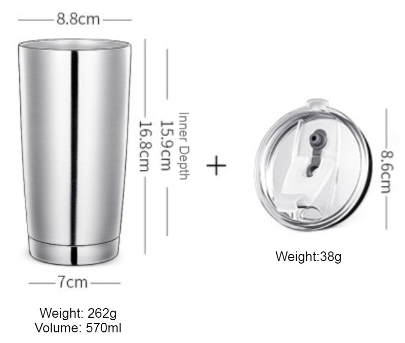 Travel Mug In Stainless Steel With Dual Layer Insulation And Reusable Straw