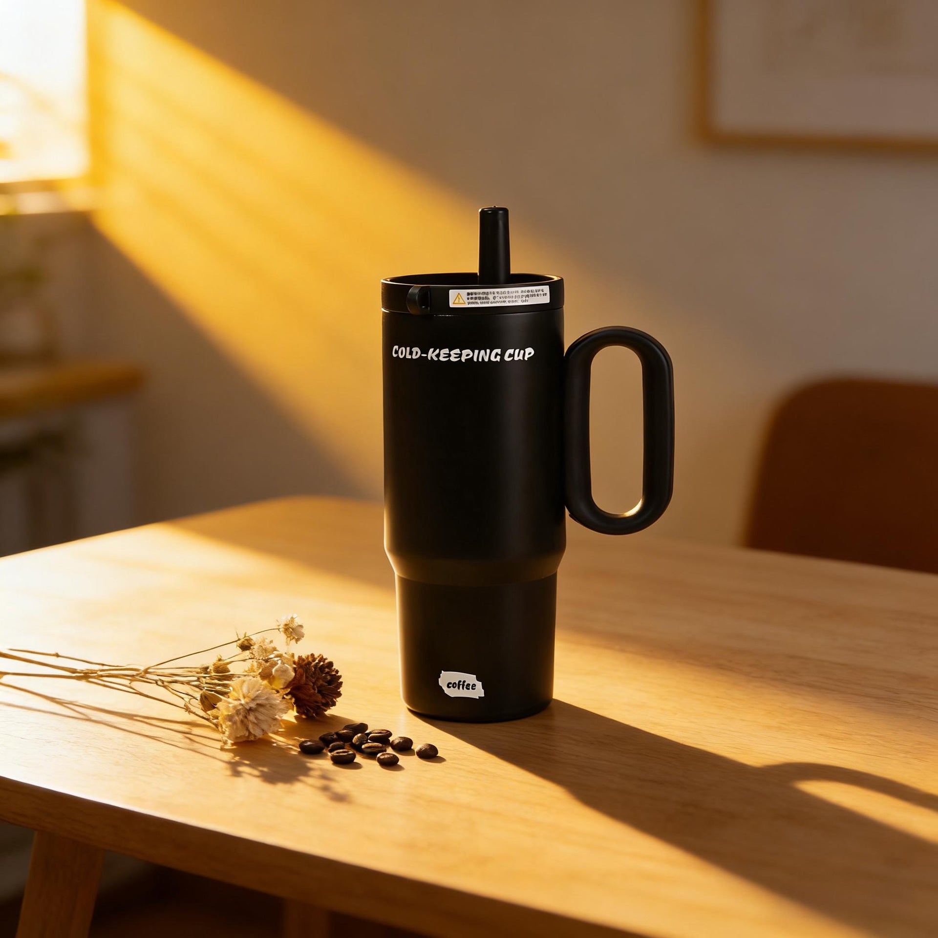 Gender-Neutral Mug With Built-In Straw For Cold Drinks