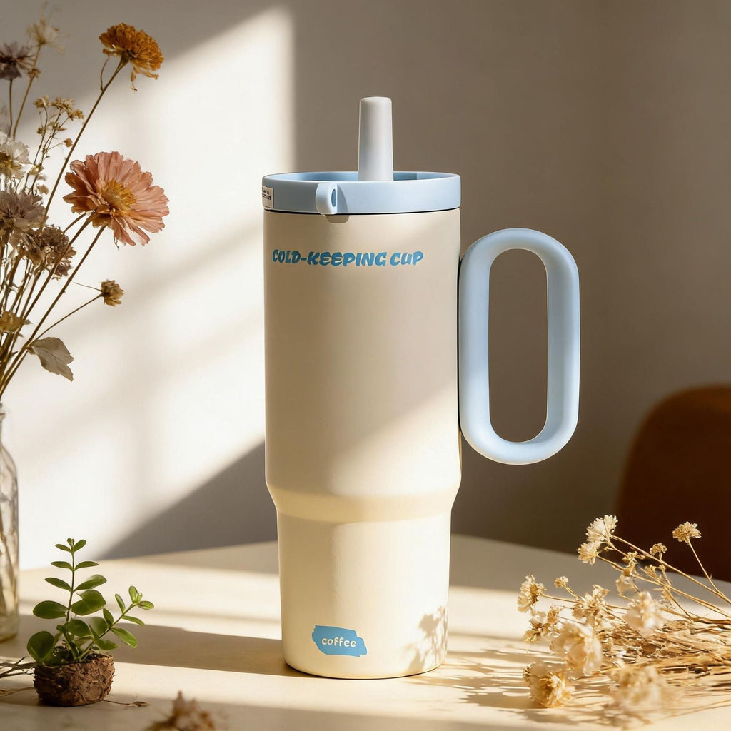 Gender-Neutral Mug With Built-In Straw For Cold Drinks